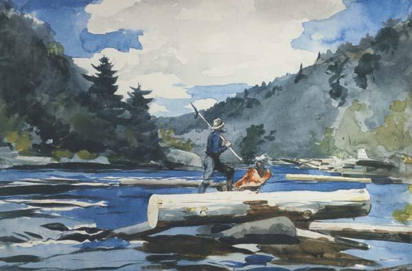 Winslow Homer Hudson River - Logging (mk44) oil painting picture